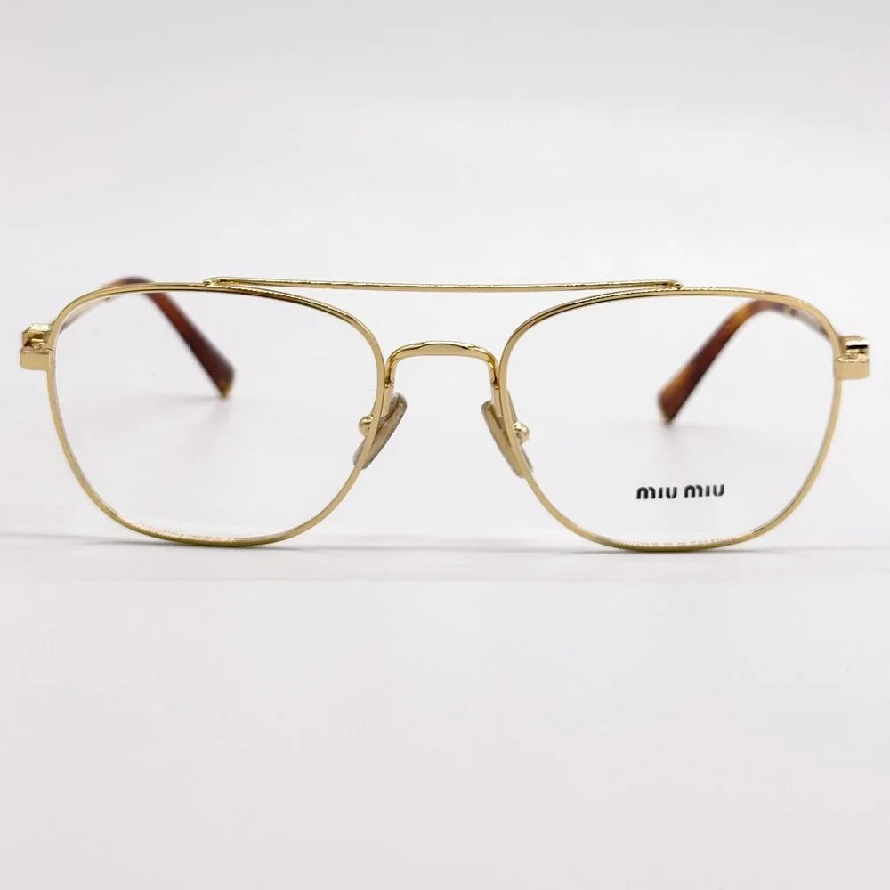 NEW MIU MIU EYEGLASSES MU51WV 5AK1O1 GOLD WOMEN MU 51WV SMU 51W